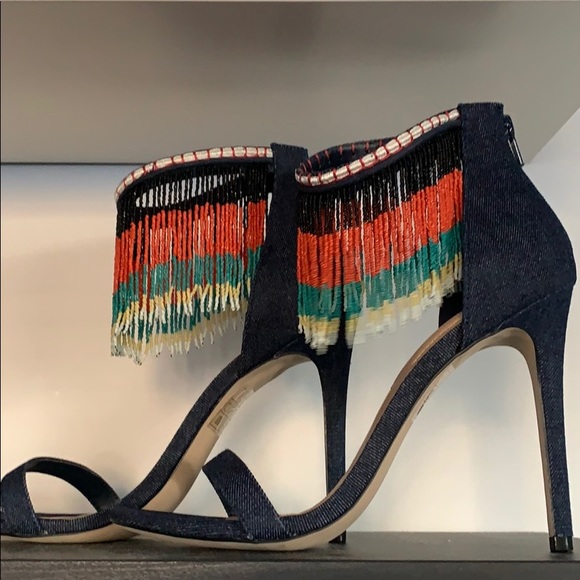 Aldo denim beaded heels - Picture 6 of 12